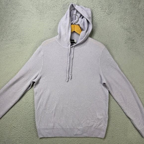 Ralph Lauren RLX Cashmere Sweater Hoodie Mens Medium Purple Washable Knit Logo